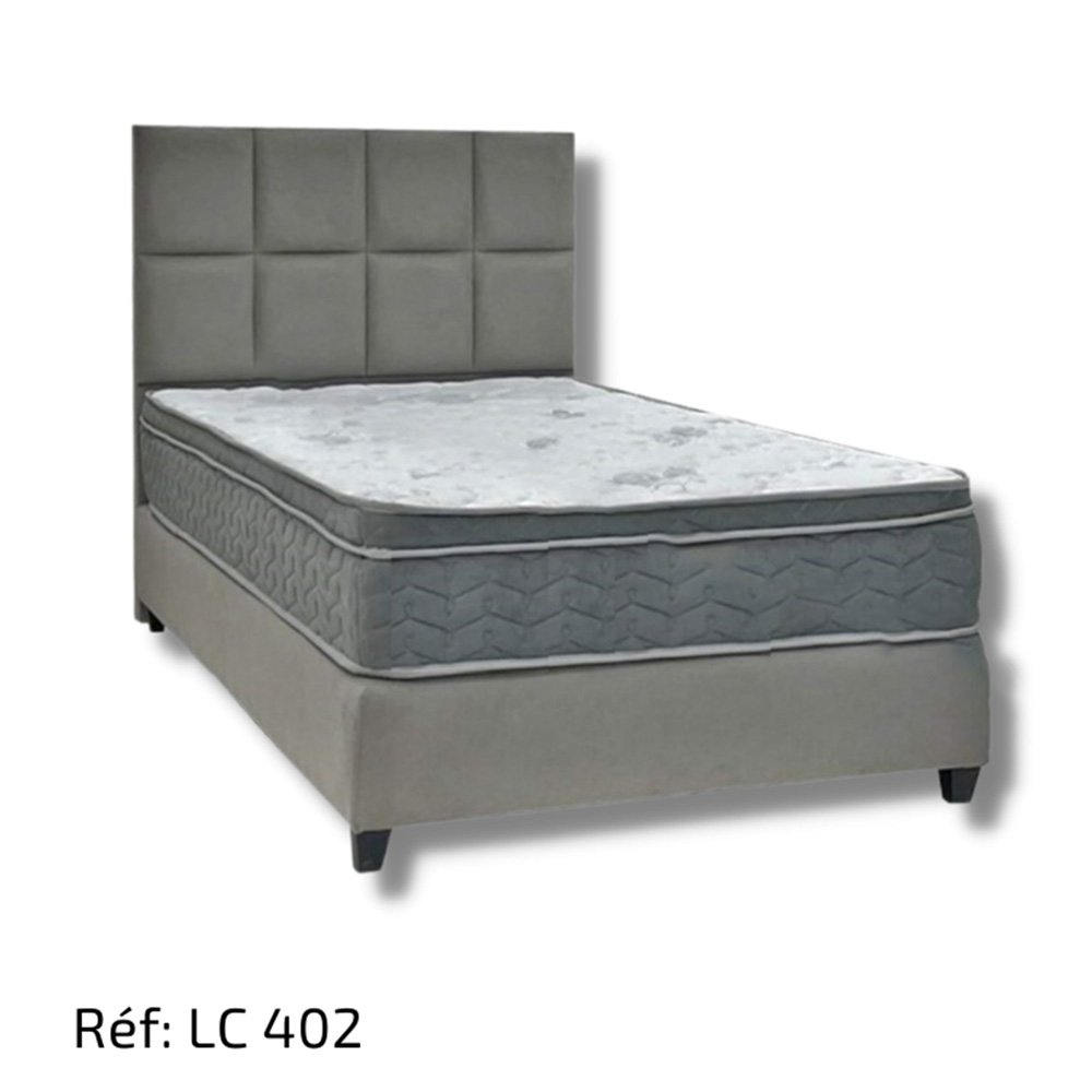 Lit Capitonné Tissu Velours Anti-taches Haute Qualité - LC402