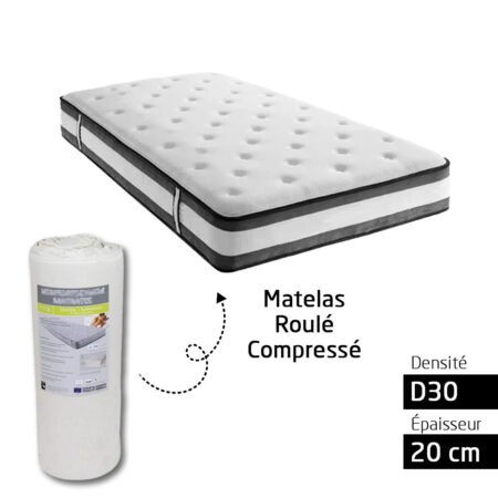 Matelas Roule Compresse D30 20 cm 1 Place