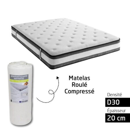 Matelas Roule Compresse D30 20 cm-2 Places