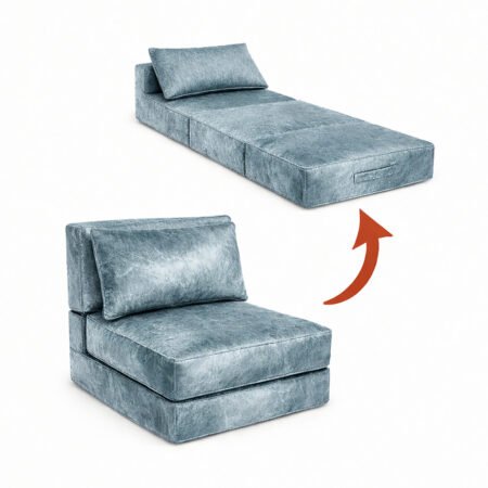 Fauteuil Lit Pliable Gris Dauphin